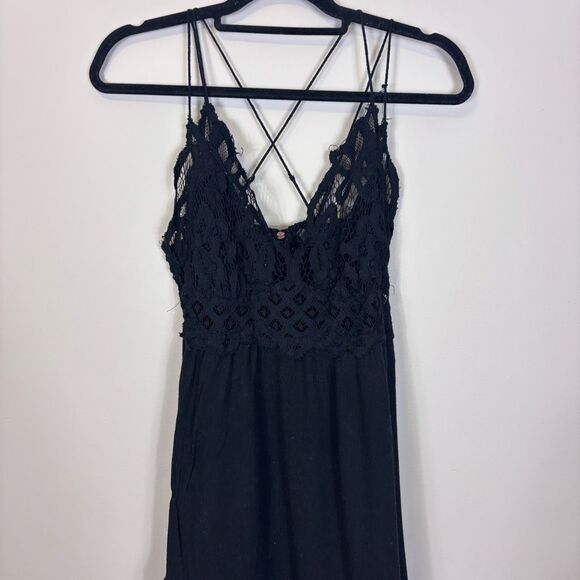 Free People One Black Adella Mini Dress Large - Picture 3 of 7